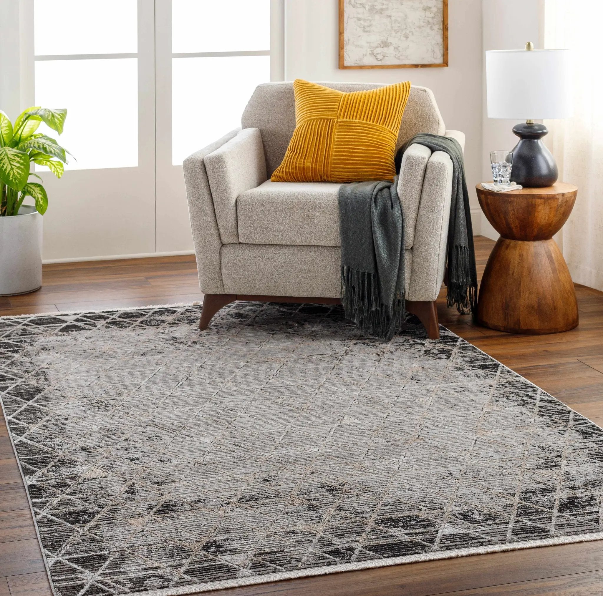 Luol Gray Area Rug - Clearance by Boutique Rugs