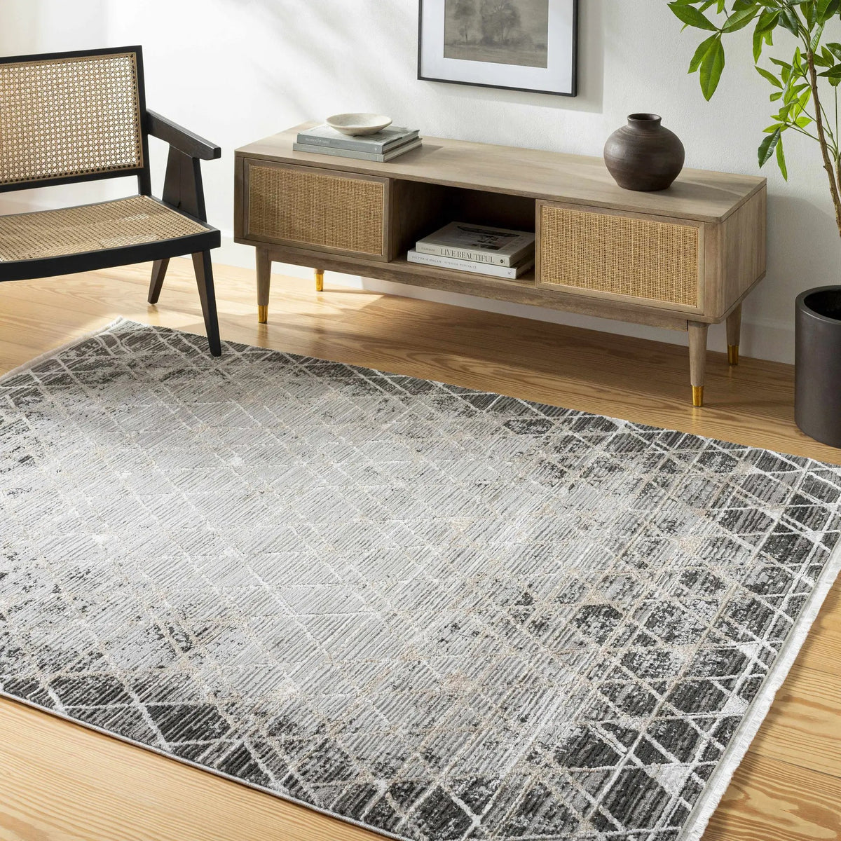 Luol Gray Area Rug - Clearance, installed in a room 2