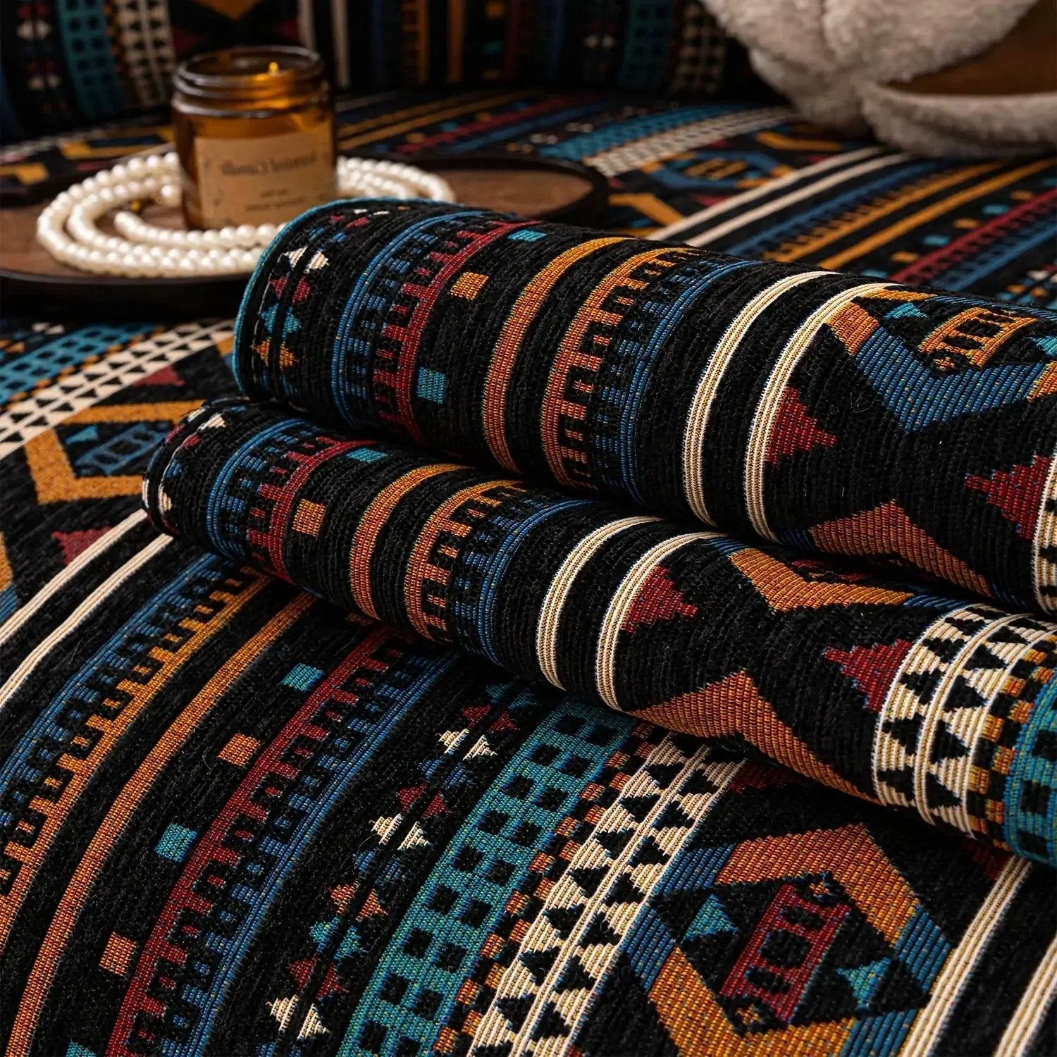 Sofa Cushion - Non-slip Chenille Geometric Multi-size by House Of Avana