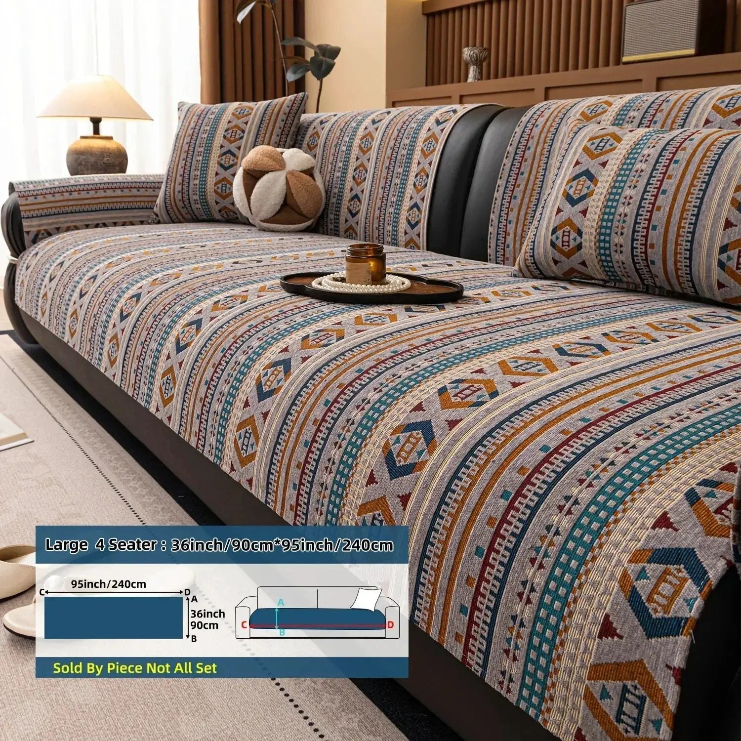 Sofa Cushion - Non-slip Chenille Geometric Multi-size by House Of Avana