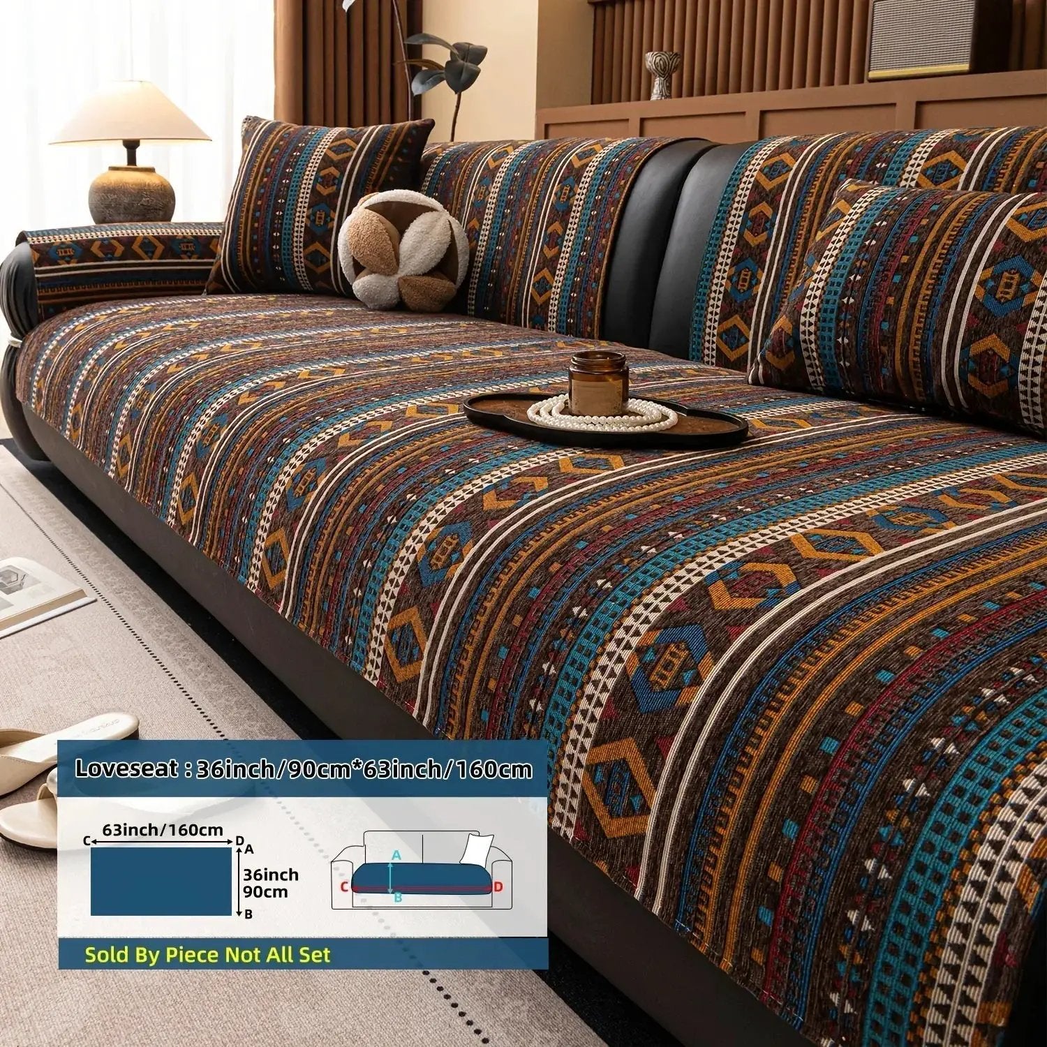 Sofa Cushion - Non-slip Chenille Geometric Multi-size by House Of Avana