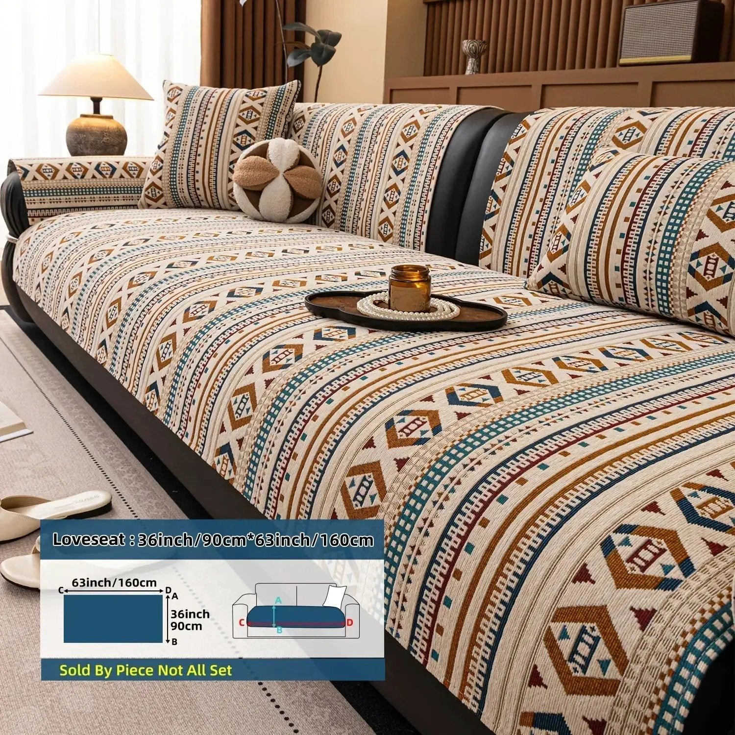 Sofa Cushion - Non-slip Chenille Geometric Multi-size by House Of Avana