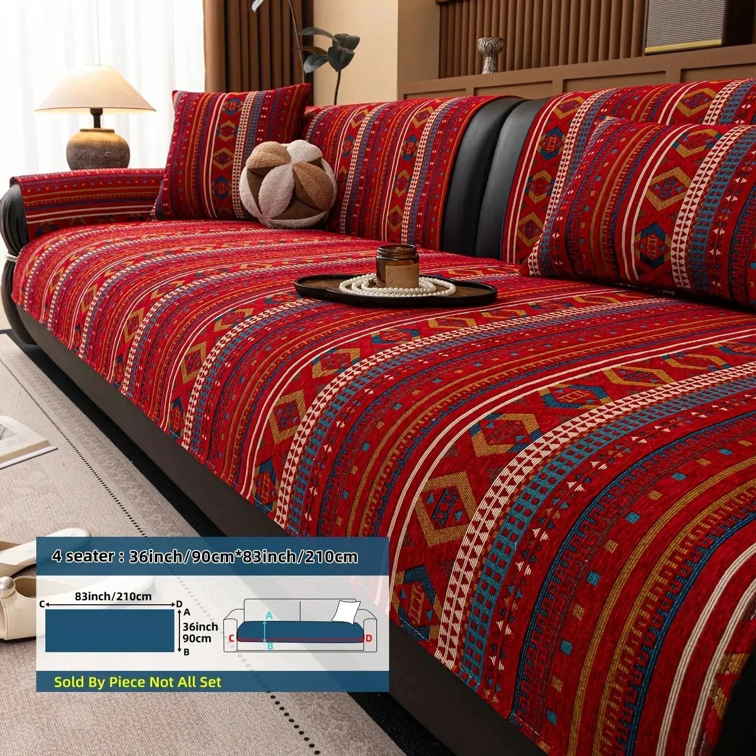 Sofa Cushion - Non-slip Chenille Geometric Multi-size by House Of Avana