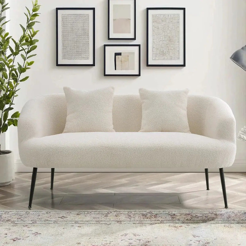 Sofa - Leather White 2-Seater by House Of Avana
