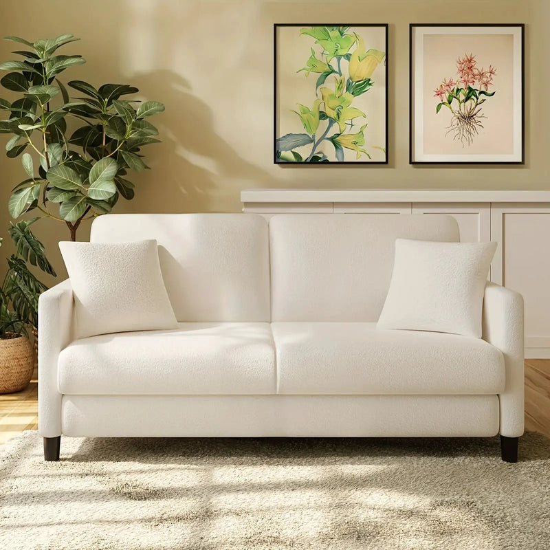 Sofa - Mid-Century White 3-Seater by House Of Avana