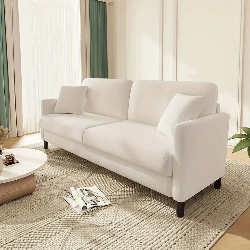 Sofa - Mid-Century White 3-Seater by House Of Avana