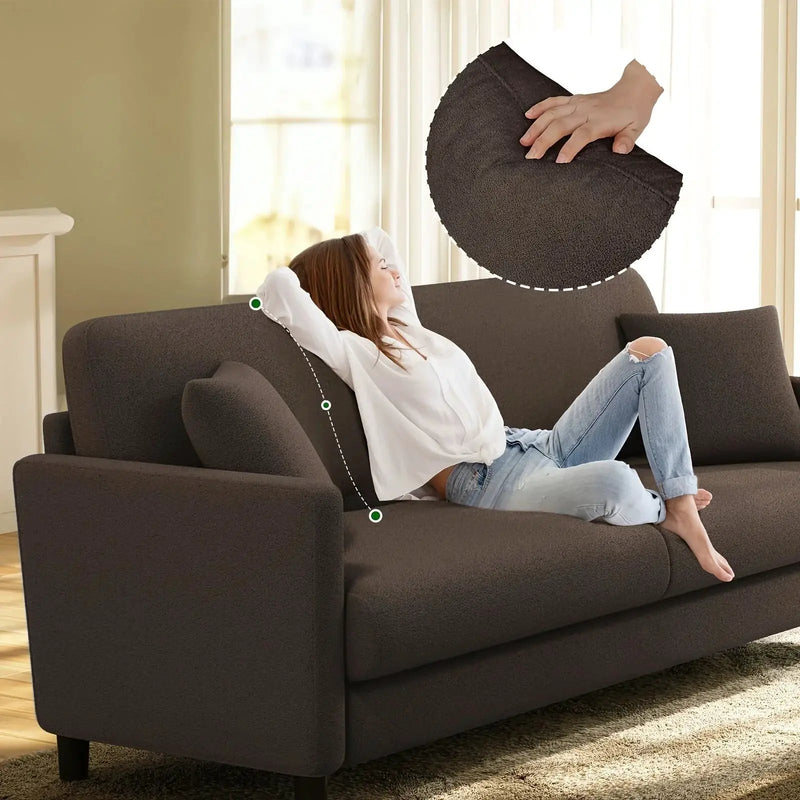 Sofa - Mid-Century White 3-Seater by House Of Avana