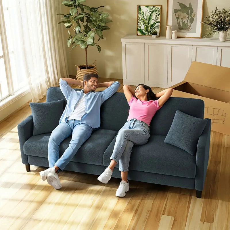 Sofa - Mid-Century White 3-Seater by House Of Avana