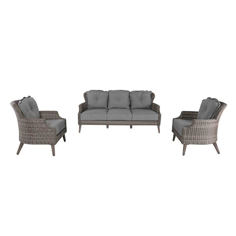Tenaya 3-Piece Wicker Sofa Set with Stationary Chairs by Outdoor-USA®