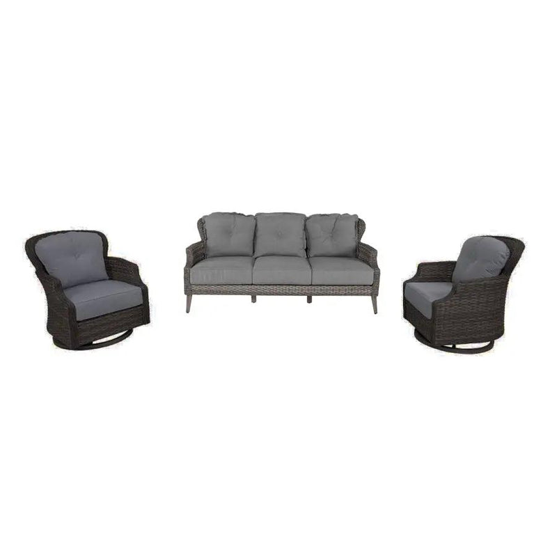 Tenaya 3-Piece Wicker Sofa Set with Swivel Rocking Chairs by Outdoor-USA®