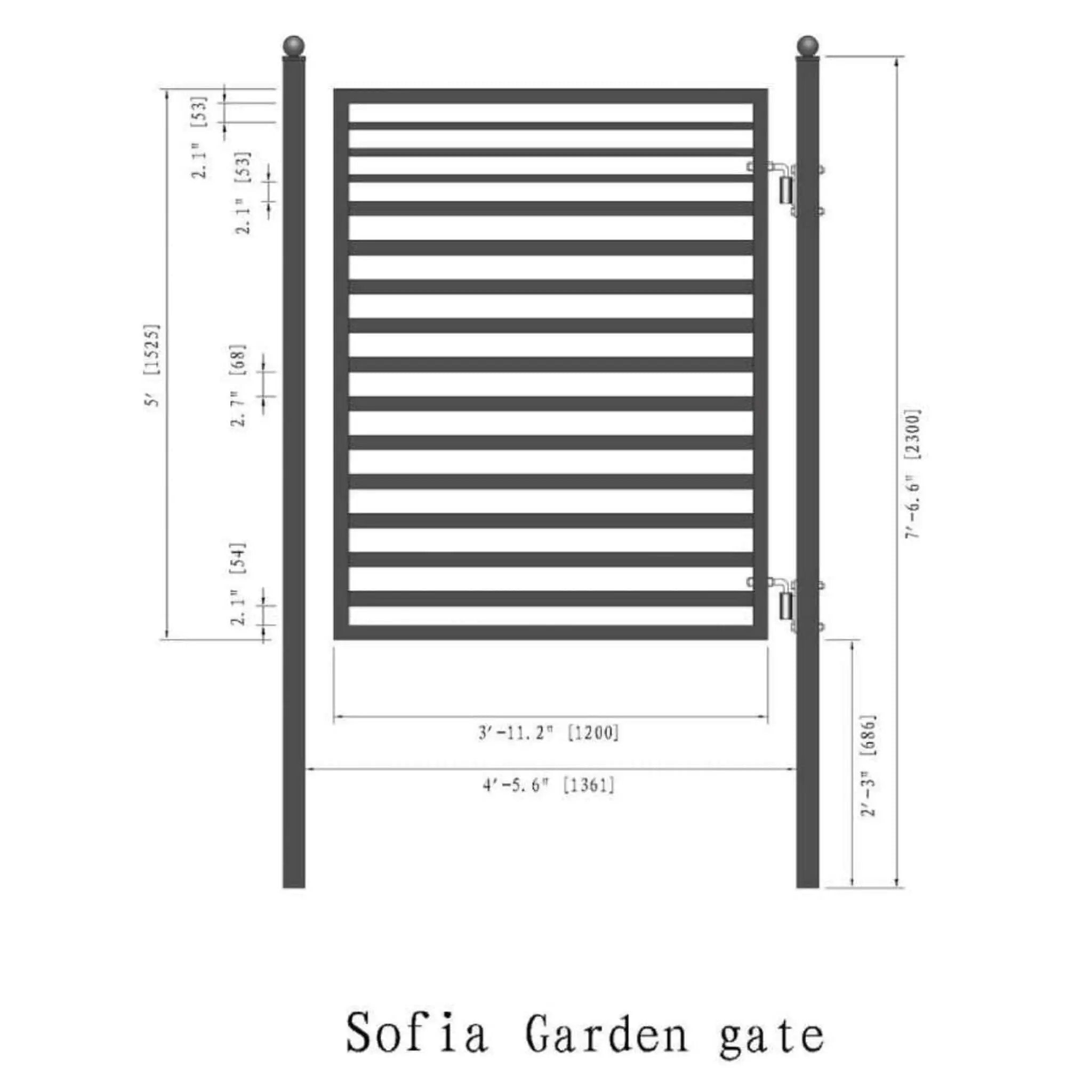 5FT Heavy-Duty Sofia Powder-Coated Galvanized Steel Pedestrian Gate (SAK12567) by SAKSBY WHOLESALE