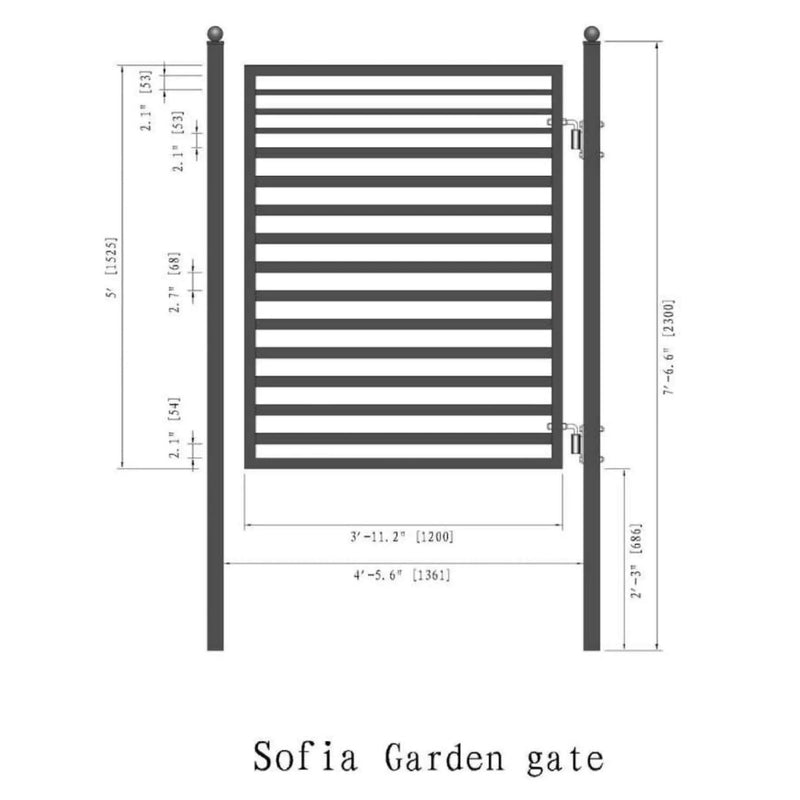 5FT Heavy-Duty Sofia Powder-Coated Galvanized Steel Pedestrian Gate (SAK12567) by SAKSBY WHOLESALE