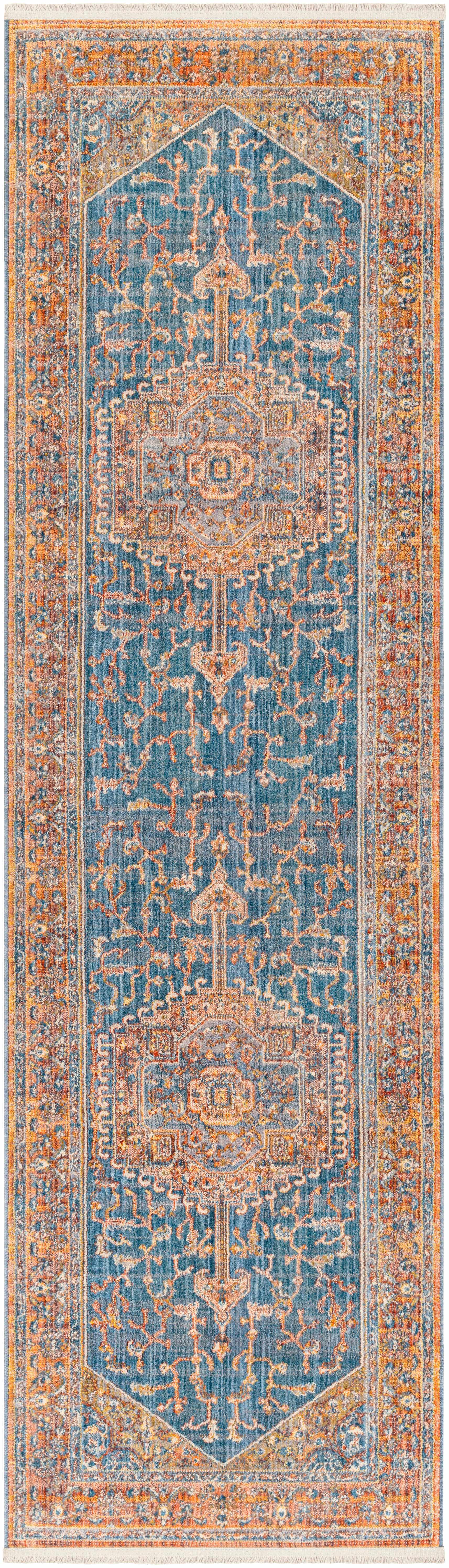 Solana Blue Medallion Area Carpet - Clearance by Boutique Rugs