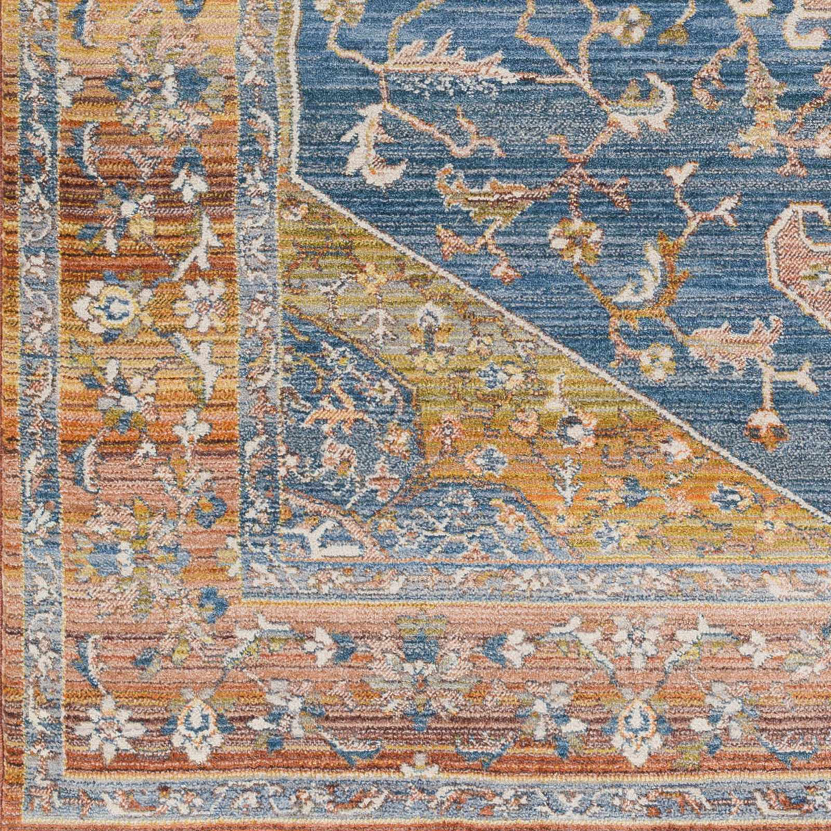 Solana Blue Medallion Area Carpet - Clearance, sample swatch