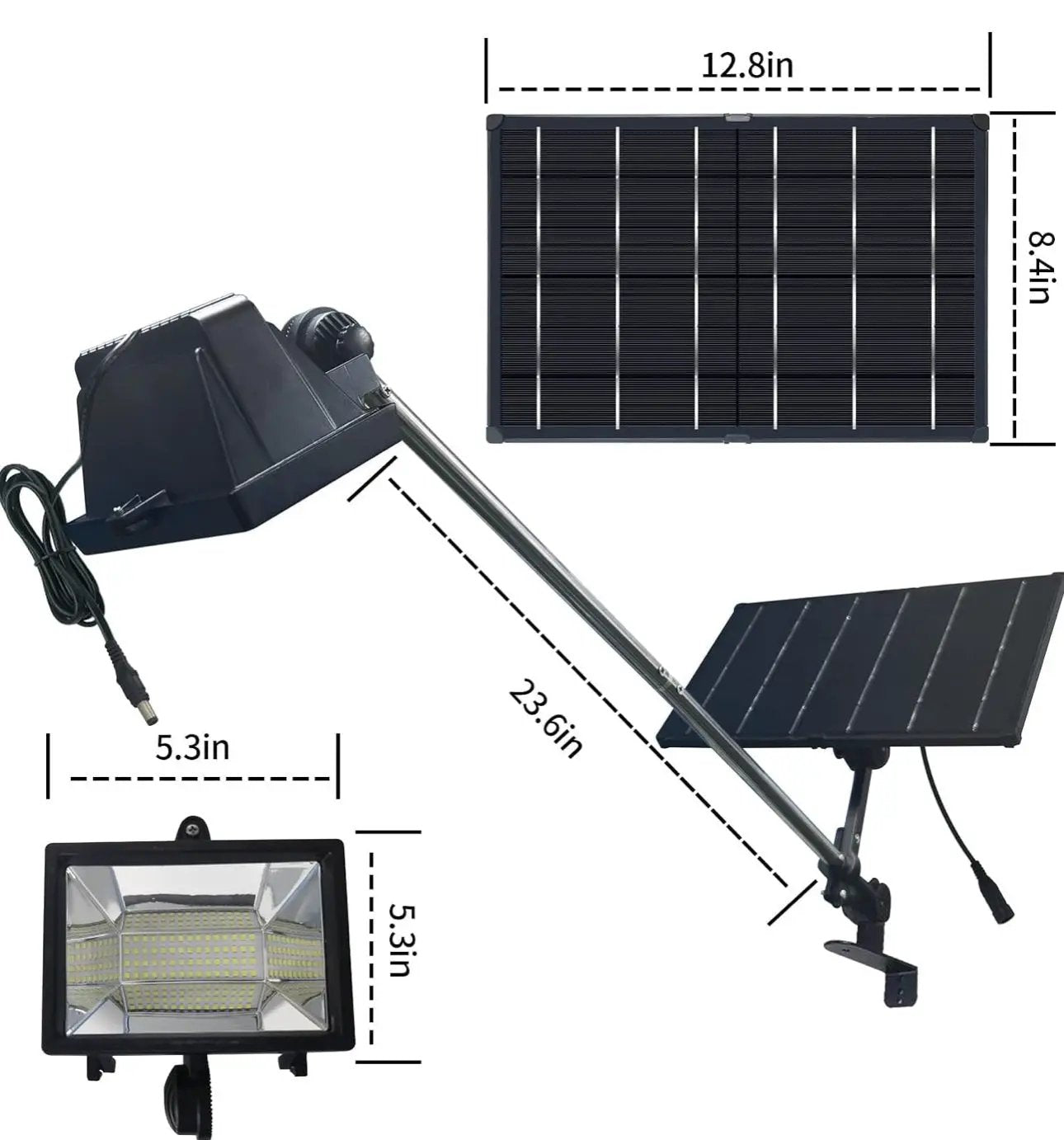Solar Billboard Light Metal Aluminum Lamp Heads,400W 12000AMH Li-on Battery, 60 LED Super Bright Light, Commercial Billboard Lamp Suitable for a Variety of Scenes by Outdoor Solar Outlet