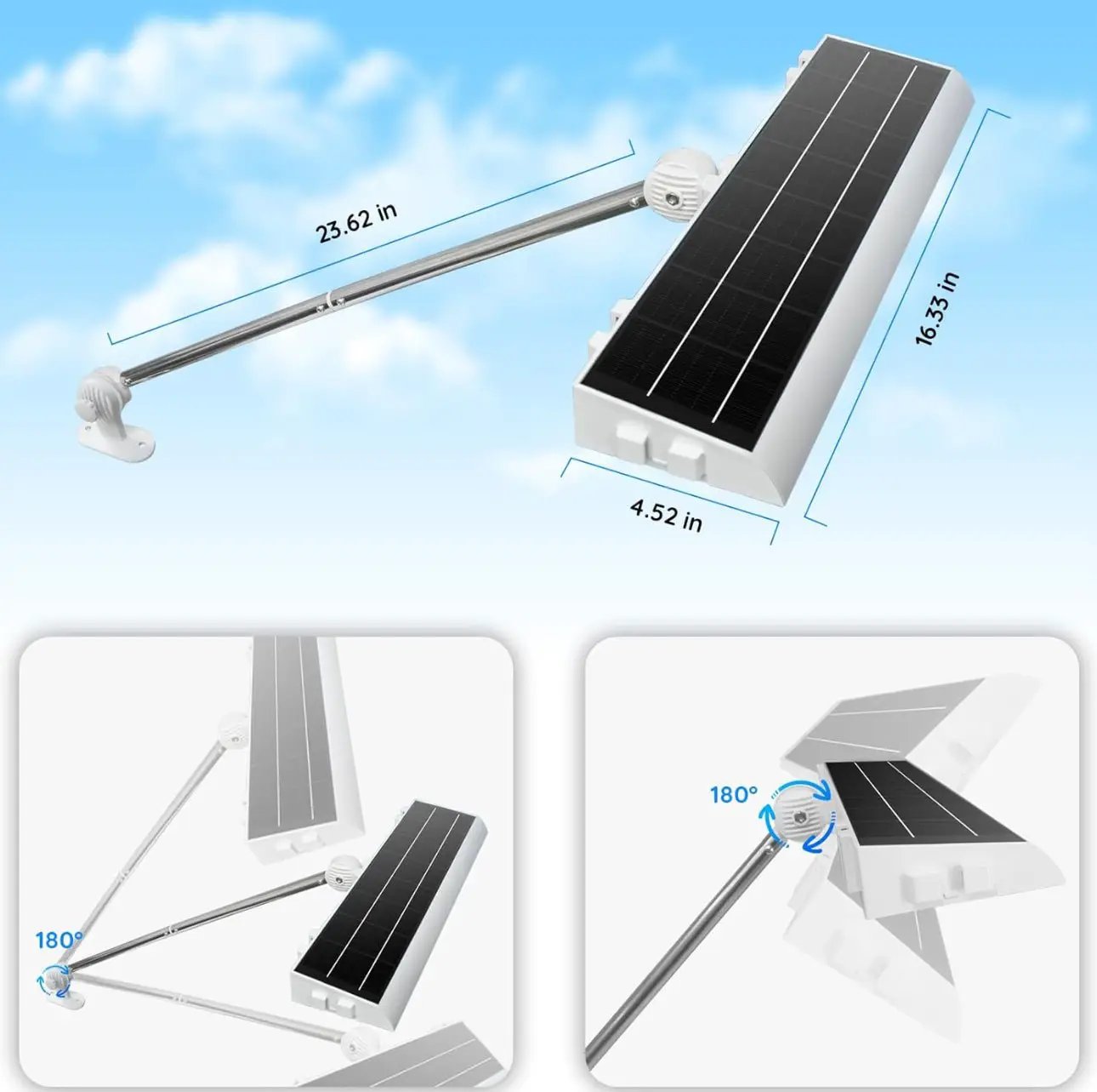 Solar Billboard Sign Lights Outdoor, 232 led Super Bright Sign light, Adjustable Bracket & Wall Mount 2-in-1 Commercial Billboart Lighting for Bussiness, Real Estate, Shop, Bus Stop, HOA, Highway Signs by Outdoor Solar Outlet