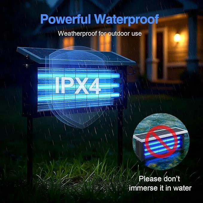 Solar Bug Zapper Outdoor, Wireless Portable Camping Mosquito Zapper 4500V For 3500 Sq.ft with Panel Sensor, Fly Traps with 10FT Extension Cord by Outdoor Solar Outlet