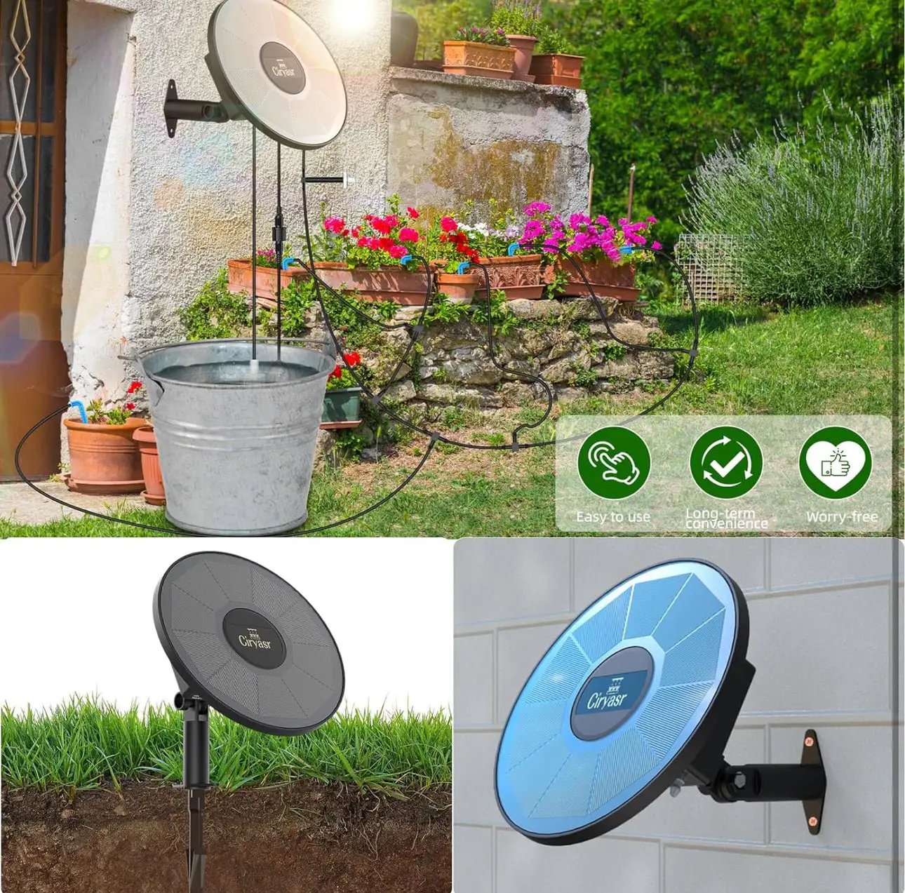 Solar Drip Irrigation System Kit, Automatic Watering System with 6 Timer Modes With 15 Heads by Outdoor Solar Outlet