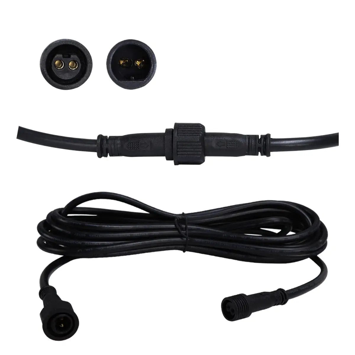 Solar Extension Cable 5m16.4 Feet Extender Wires Cords Two Core with Plug Waterproof IP65 for Solar Flood Lights Solar Street Lights by Outdoor Solar Outlet