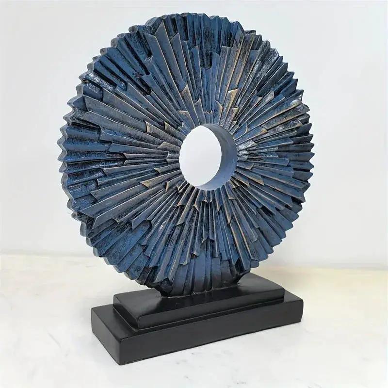 Abstract Sunburst Decorative Sculpture with Stand by House Of Avana