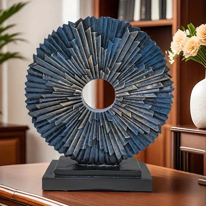 Abstract Sunburst Decorative Sculpture with Stand by House Of Avana