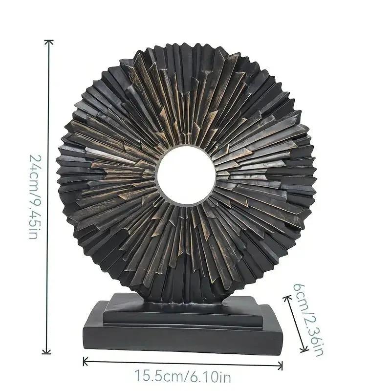 Abstract Sunburst Decorative Sculpture with Stand by House Of Avana