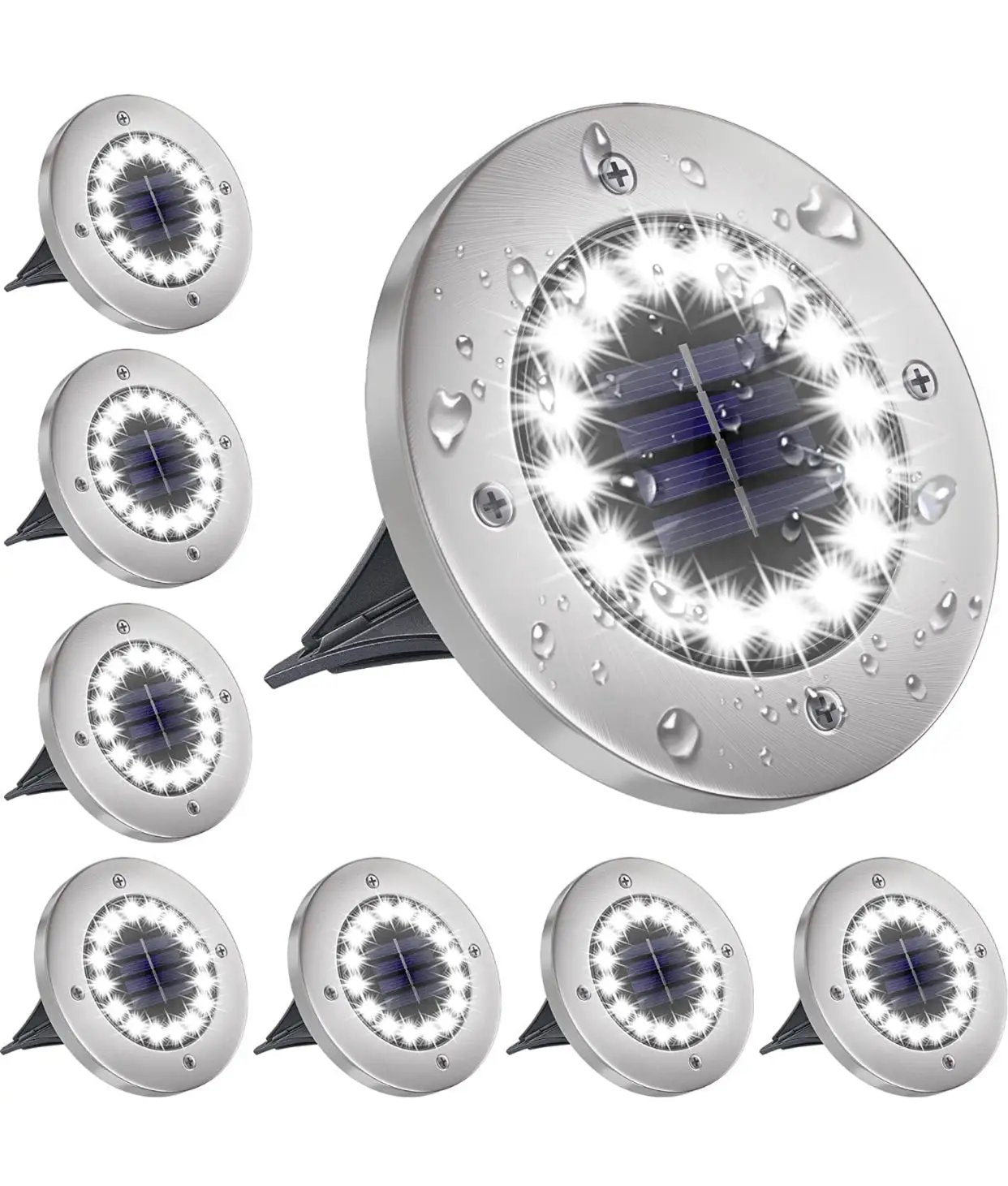 LumenX Solar Garden Disk Lights 16LED Solar Ground Lights Underground Lights,4 Pack-20 Lumen by Outdoor Solar Outlet
