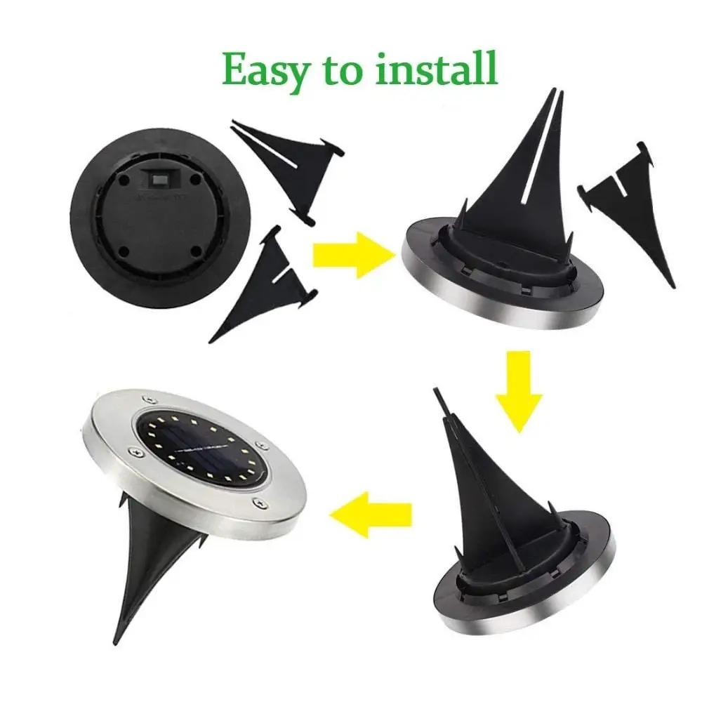 LumenX Solar Garden Disk Lights 16LED Solar Ground Lights Underground Lights,4 Pack-20 Lumen by Outdoor Solar Outlet
