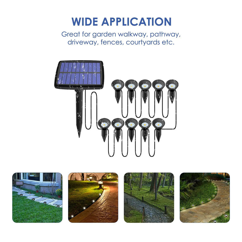 Solar In-Ground String Pathway Lights 10-in-1 by Outdoor Solar Outlet