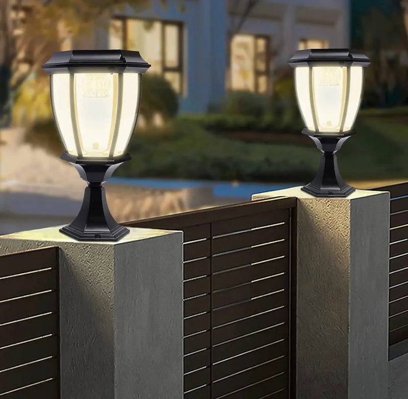 Solar Lamp Post Lights ,Outdoor Aluminum Floor Lamp,Waterproof Solar Powered Street Lights for Garden, Pathway, Driveway, Front/ Back Door, Warm White Solar Post Light,Replaceable Bulb(2 Pack) by Outdoor Solar Outlet