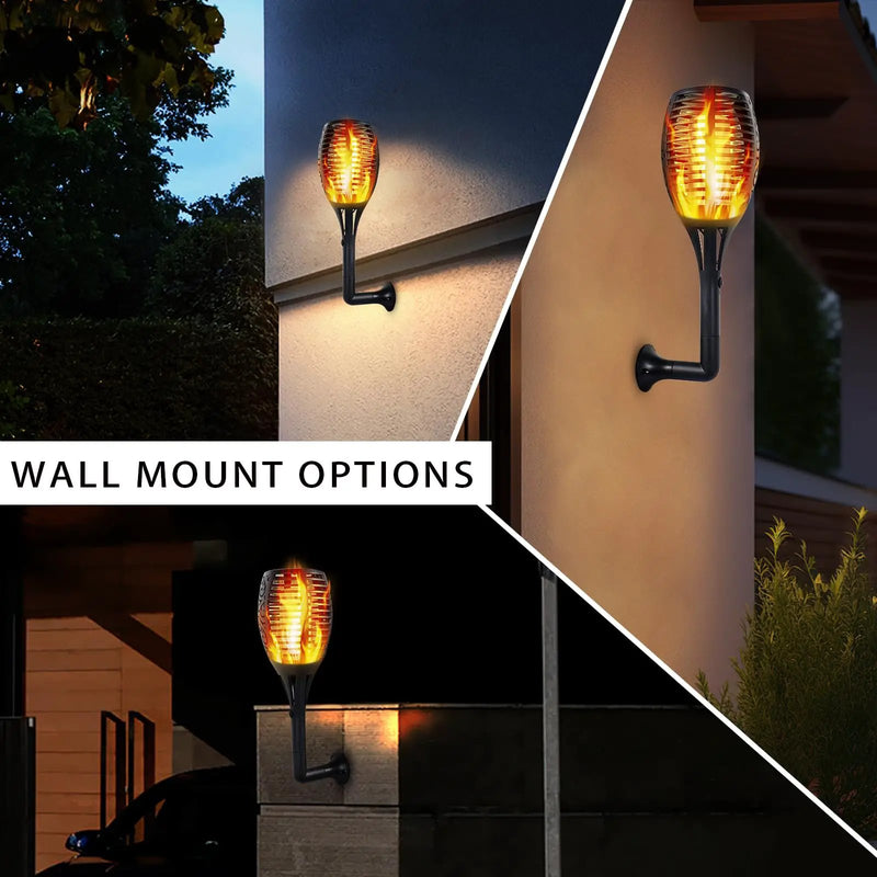 Solar LED Flame Lamp Lawn Flame Flickering Torch Light Outdoor Fire 96 LED Lights 4 Pack by Outdoor Solar Outlet