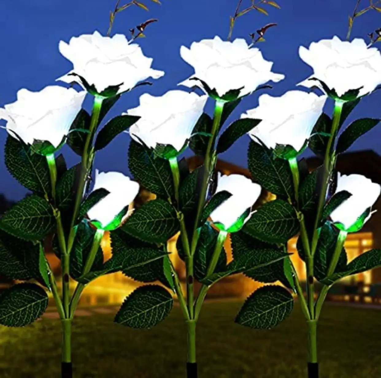 Solar LED Rose Flower Light (2 Pack) by Outdoor Solar Outlet
