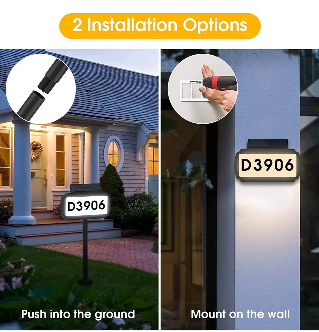 Solar Lighted House Address Numbers Sign,25 Lumen Five Digit by Outdoor Solar Outlet
