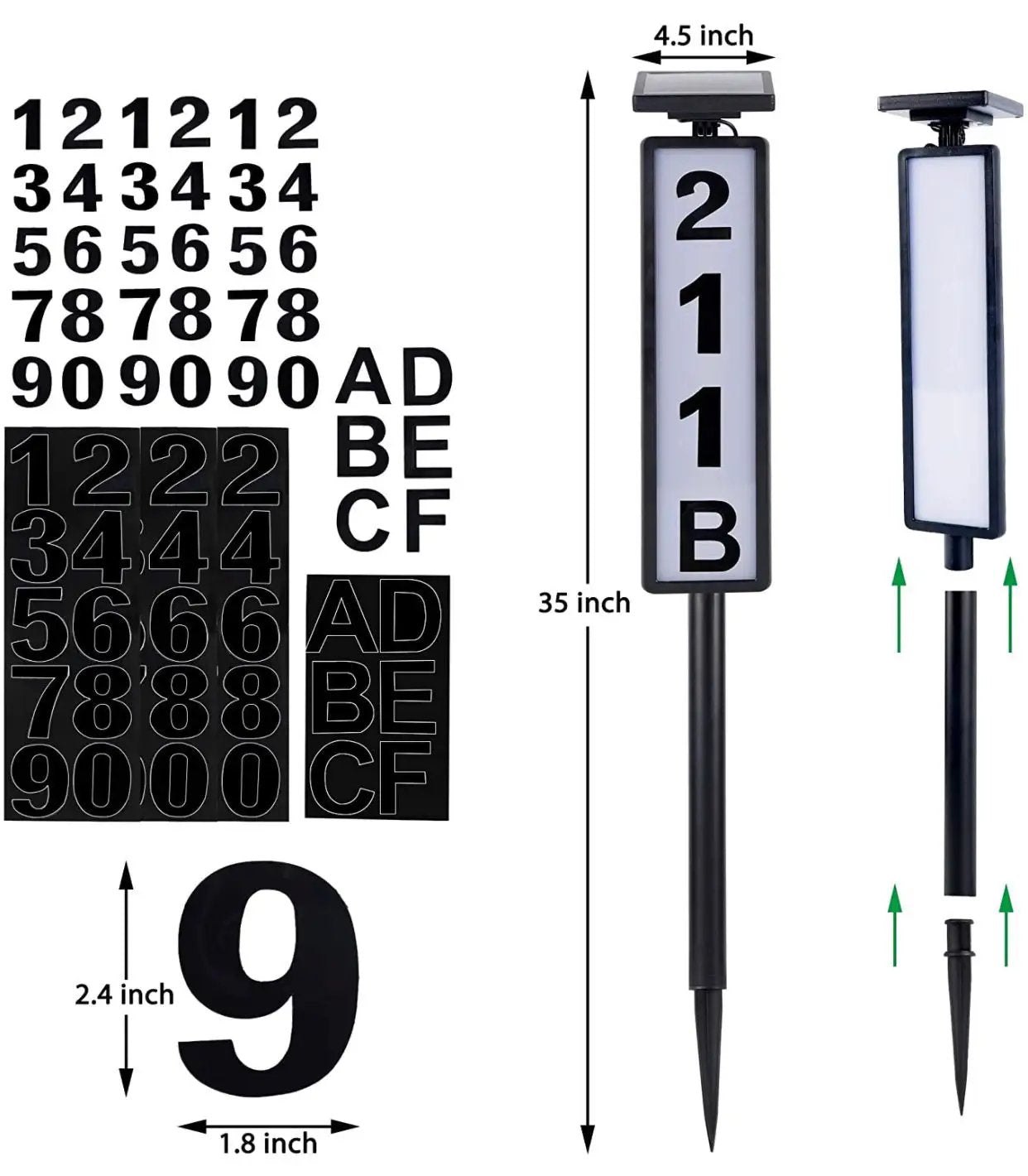Solar Lighted House Address Numbers Sign,25 Lumen Five Digit by Outdoor Solar Outlet