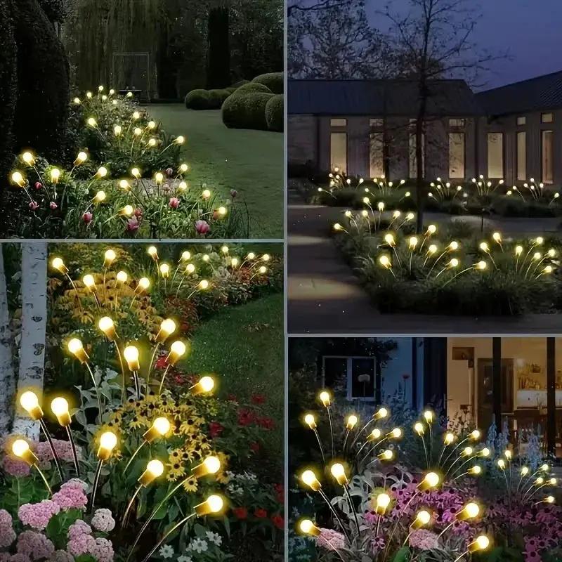 Solar Powered Garden Firefly Lights Set of 4 by House Of Avana