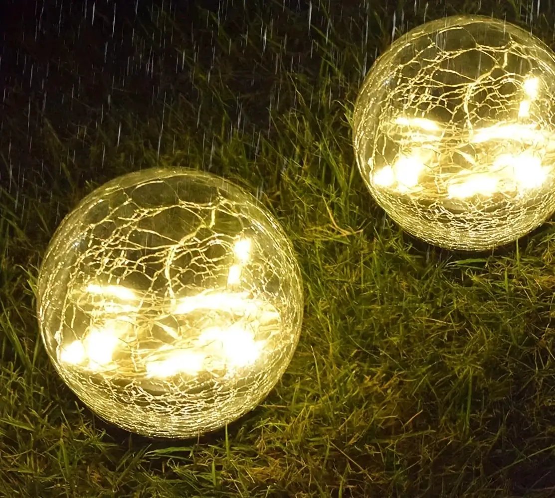 Solar Powered Garden Lights Set of 4 Outdoor Landscape Decor by House Of Avana
