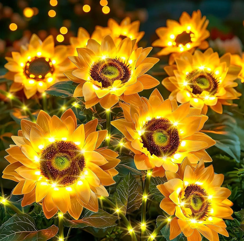 Solar Sunflower Lights 3 Pack with 9 Sunflower Lights by Outdoor Solar Outlet