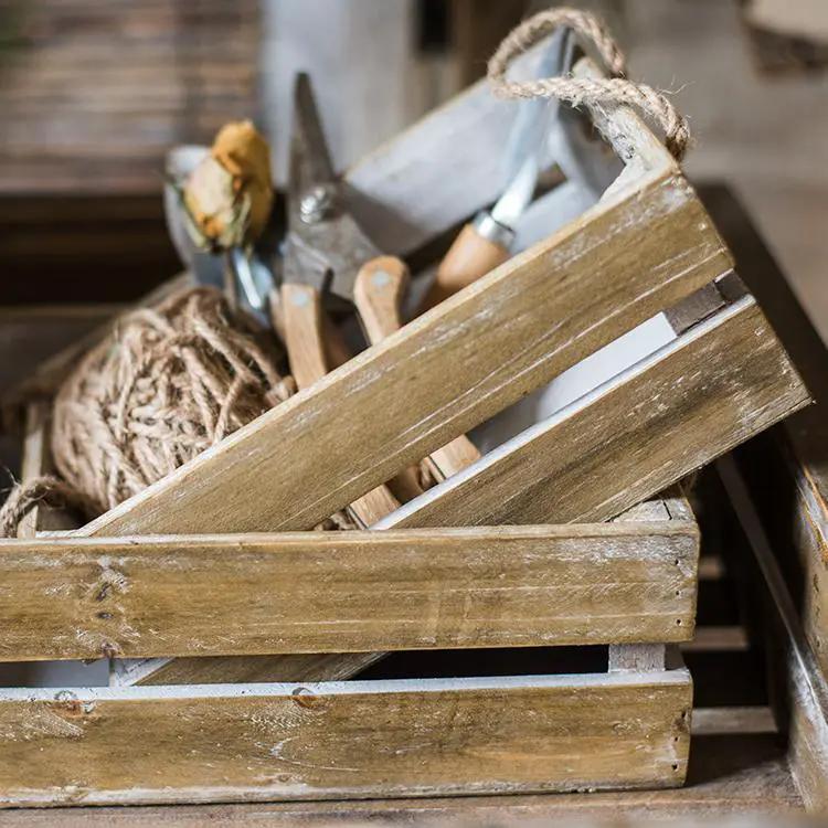 Solid Wood Crate With Rope Handles by RusticReach