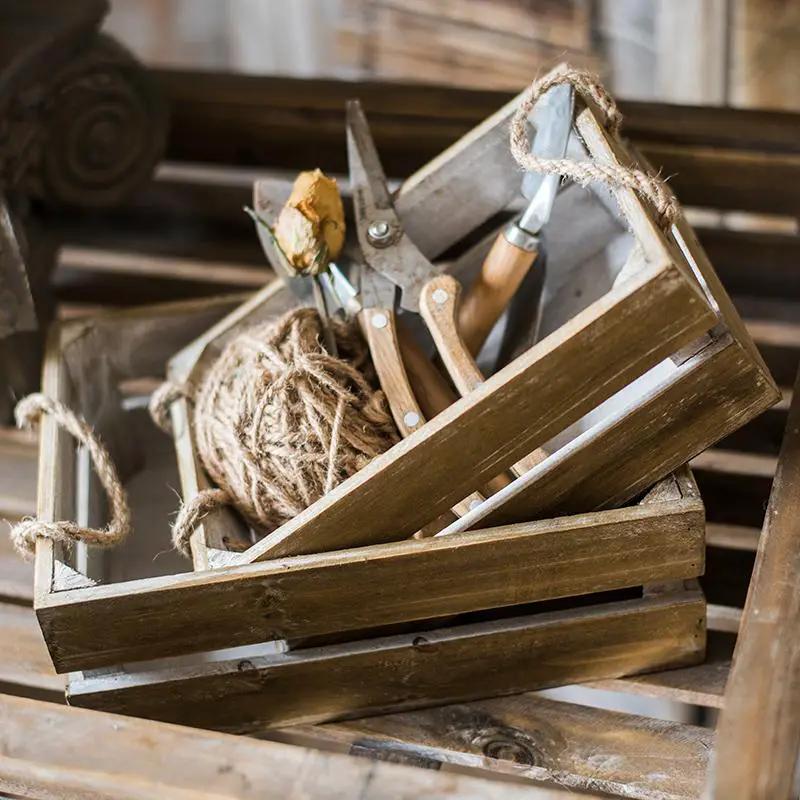 Solid Wood Crate With Rope Handles by RusticReach