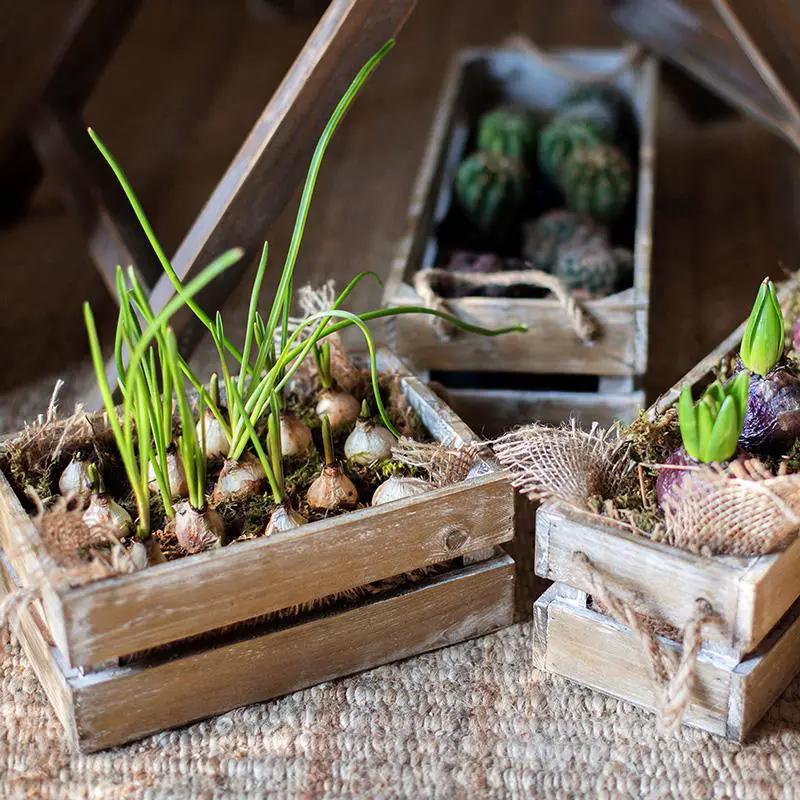 Solid Wood Crate With Rope Handles by RusticReach