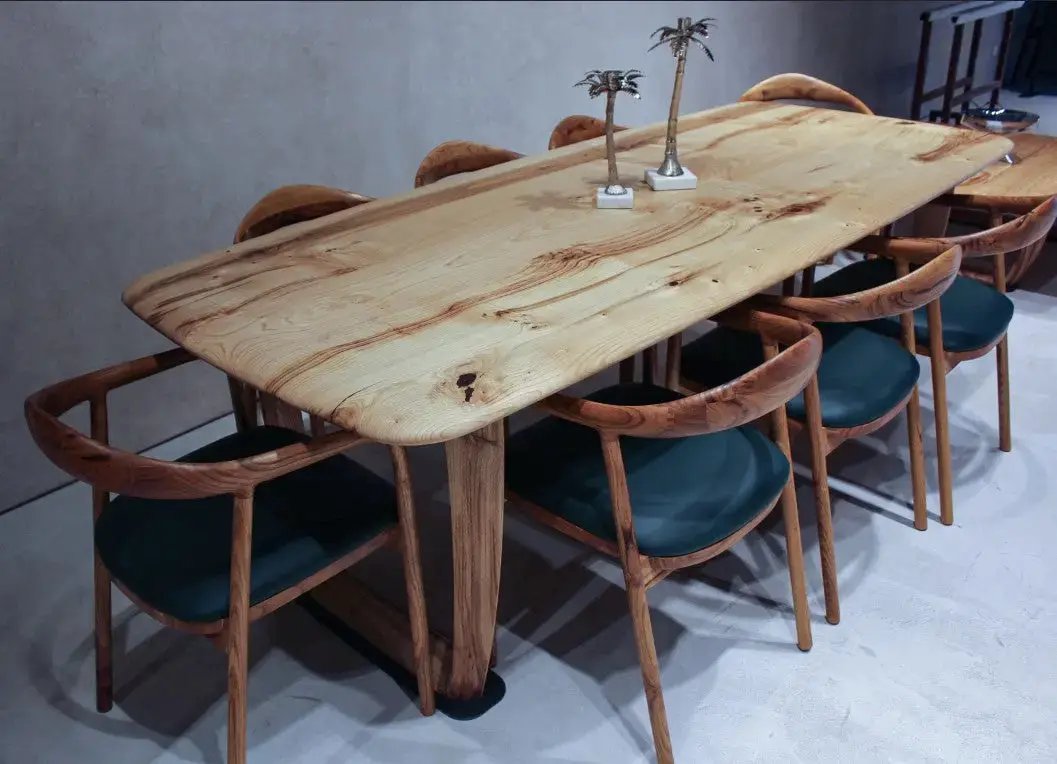 Rustic Solid Chestnut Wood Dining Table with Chestnut Legs, photo 2 of 9