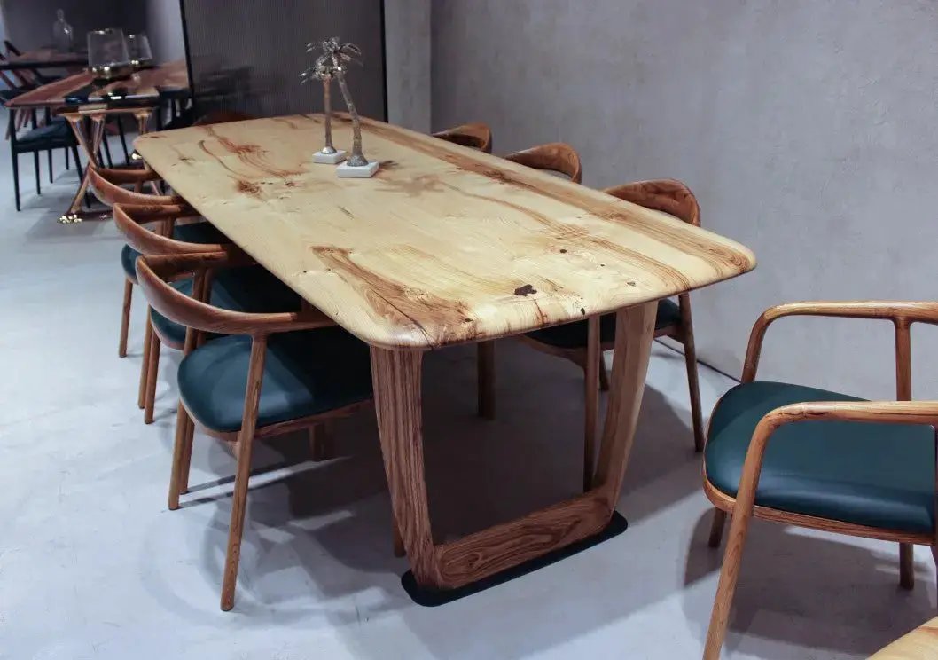 Rustic Solid Chestnut Wood Dining Table with Chestnut Legs, photo 5 of 9