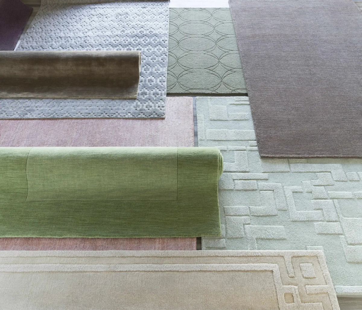Bordered Solid Green Wool Rug, photo 5 of 16