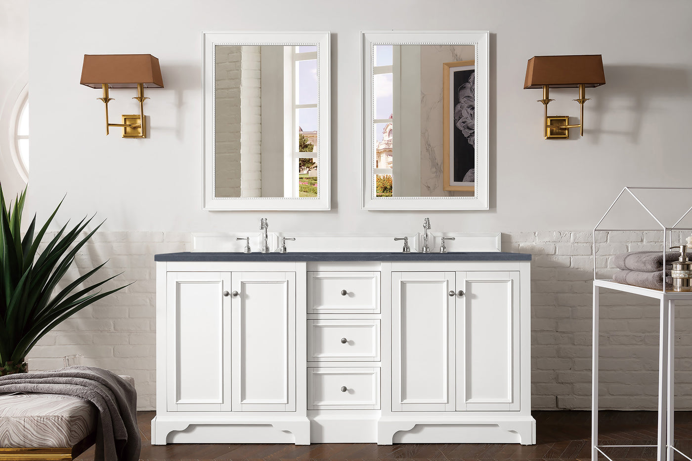 James Martin De Soto 72" Double Bathroom Vanity, Bright White, view 23