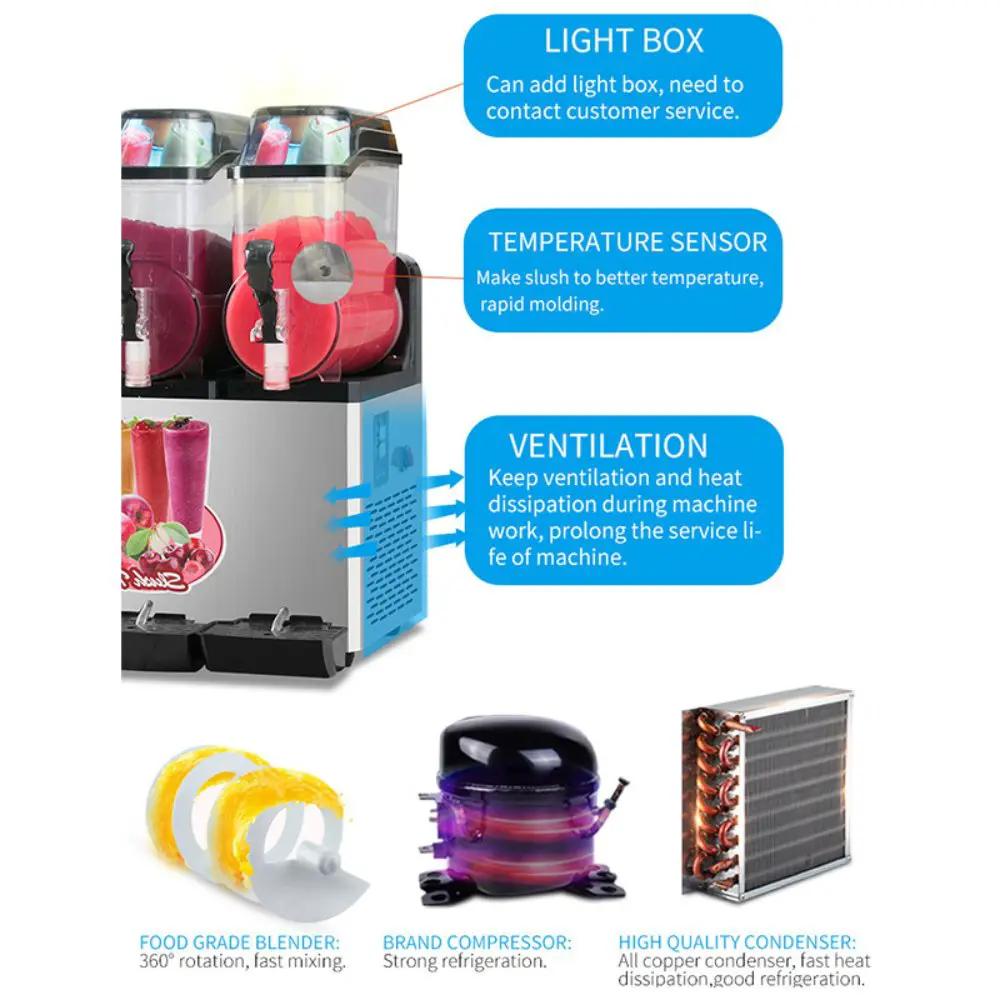 Premium Commercial Stainless Steel Slushy Machine With Triple Tank Advance Cooling, 45L (SAK52258) by SAKSBY WHOLESALE