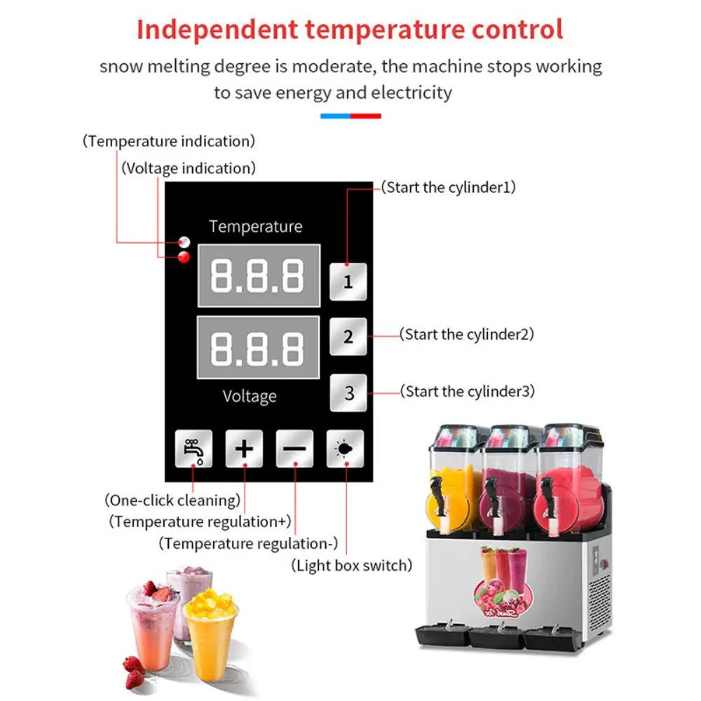 Premium Commercial Stainless Steel Slushy Machine With Triple Tank Advance Cooling, 45L (SAK52258) by SAKSBY WHOLESALE