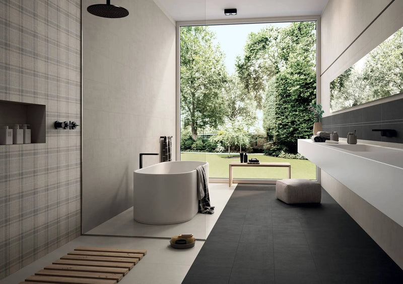Soul Dw Dark Silk Fabric Look Porcelain Tiles 12x24 by landmarkceramics