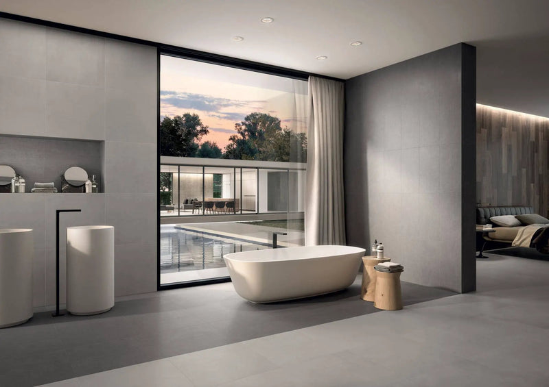 Soul Dw Grey Merino Fabric Look Porcelain Tiles 12x24 by landmarkceramics