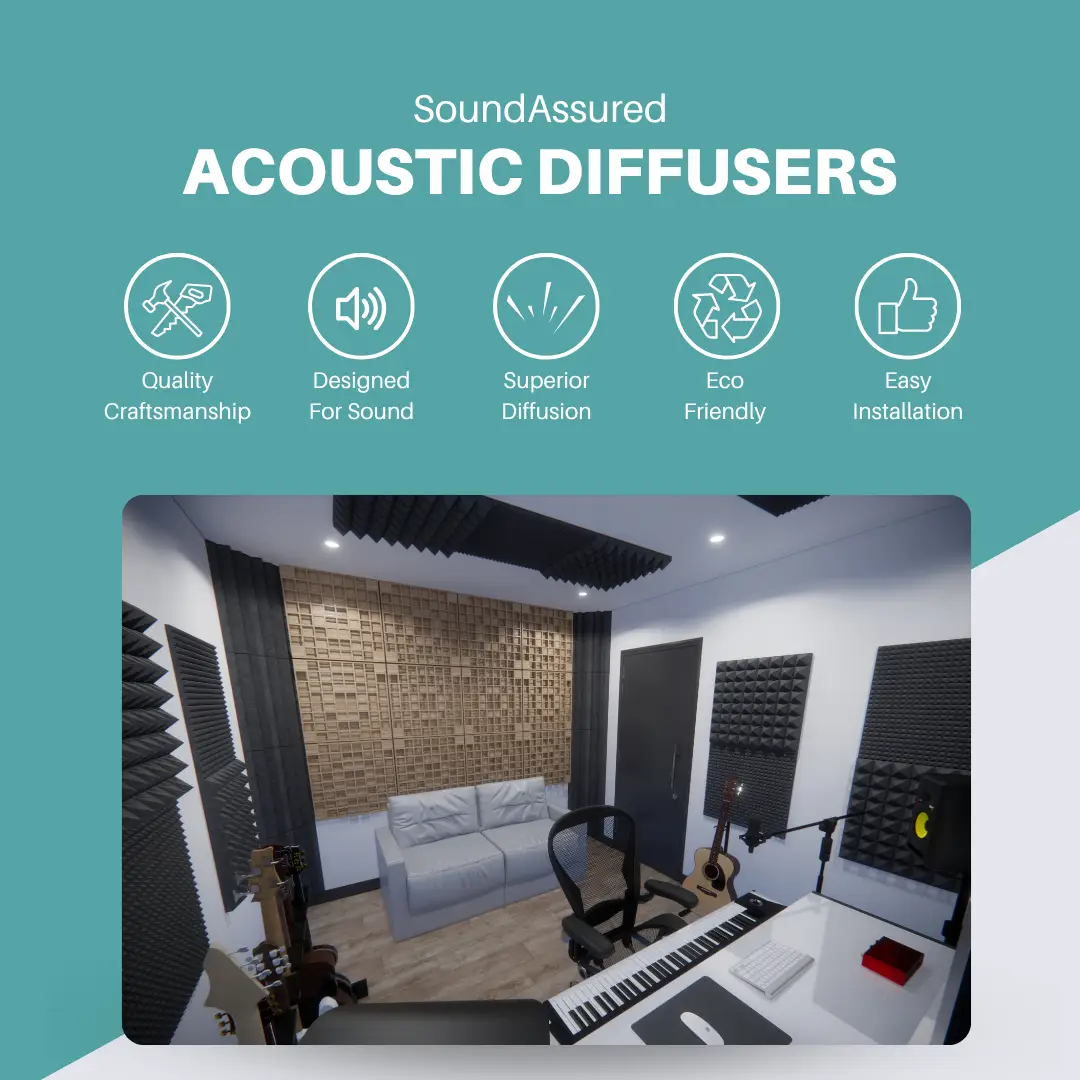 Pine Wood Acoustic Diffuser - Wooden Acoustic Diffusion Panel For Sound Scattering, photo 8 of 9
