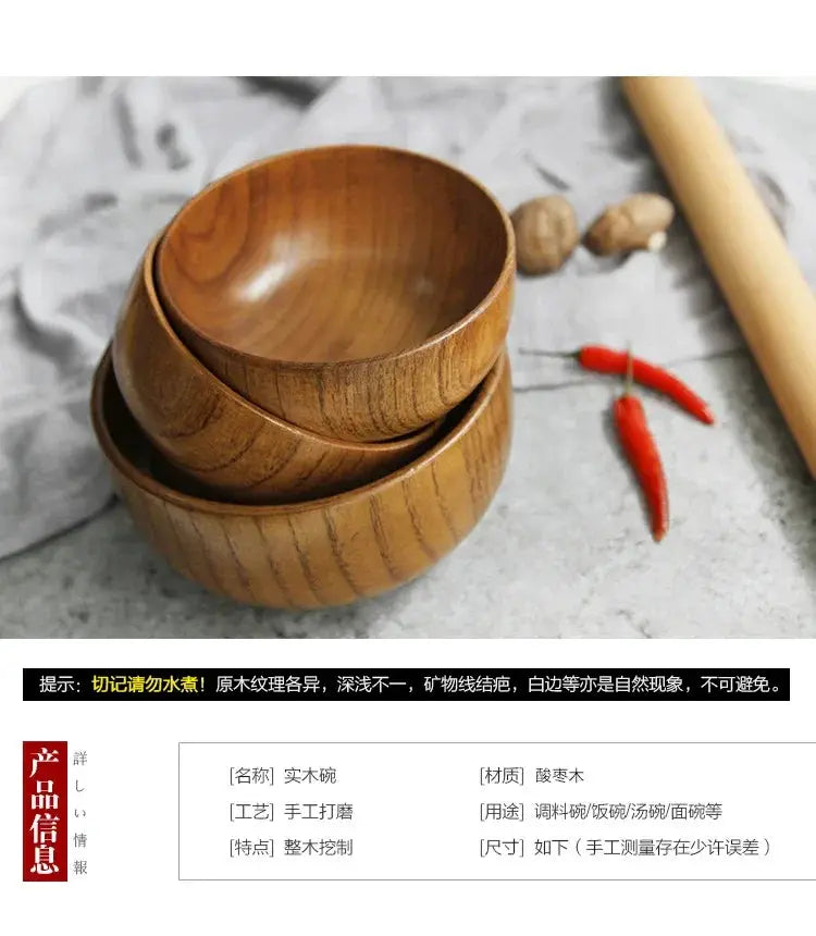 Soup Bowls - Retro Wooden Small by House Of Avana